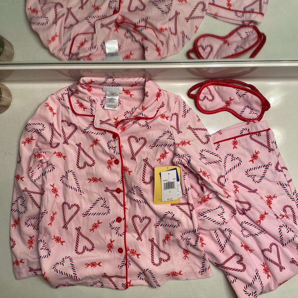 Girls Pajama Heart print size 10 NEW - Picture 3 of 6